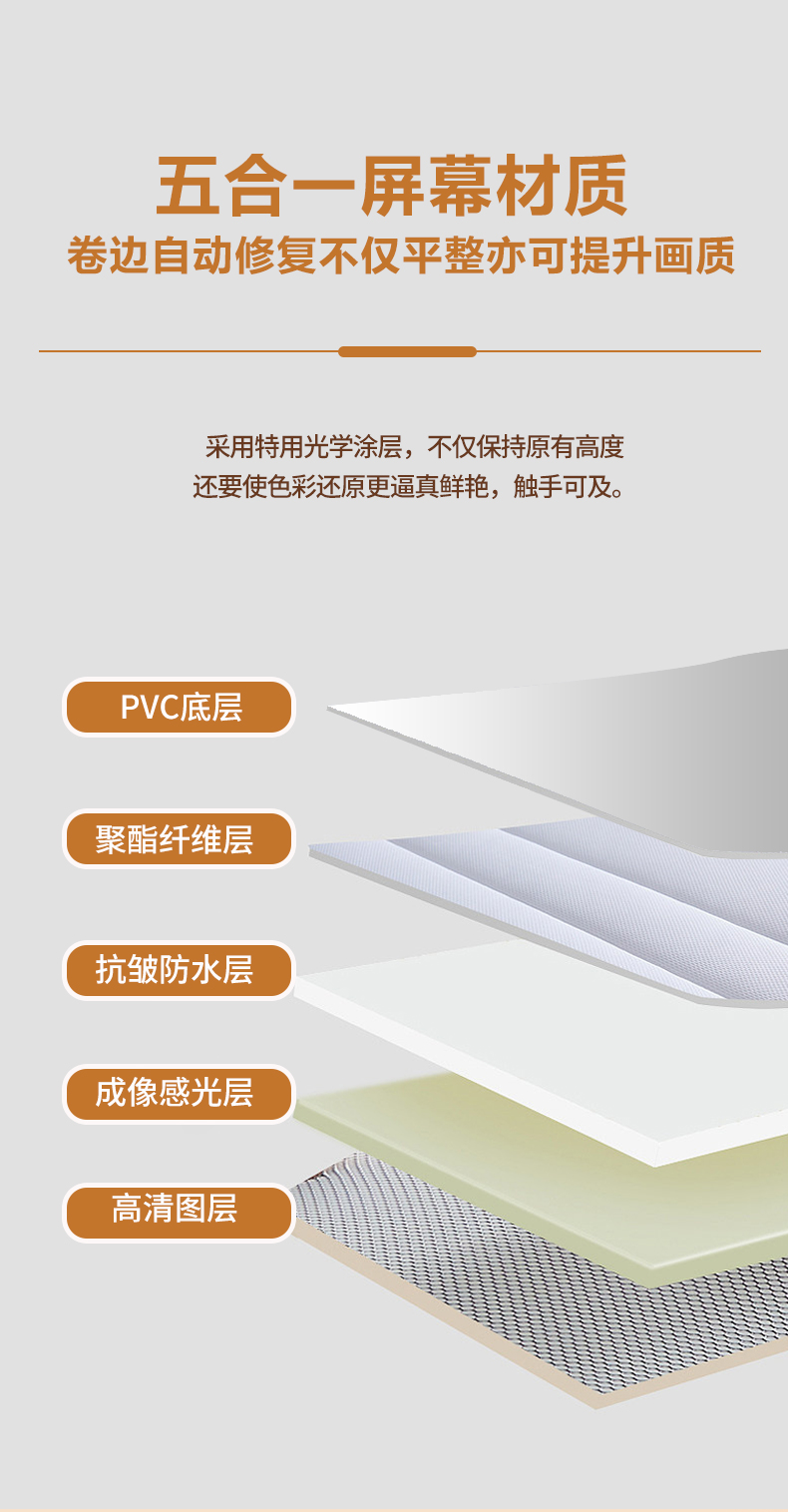 全白高清电动幕布