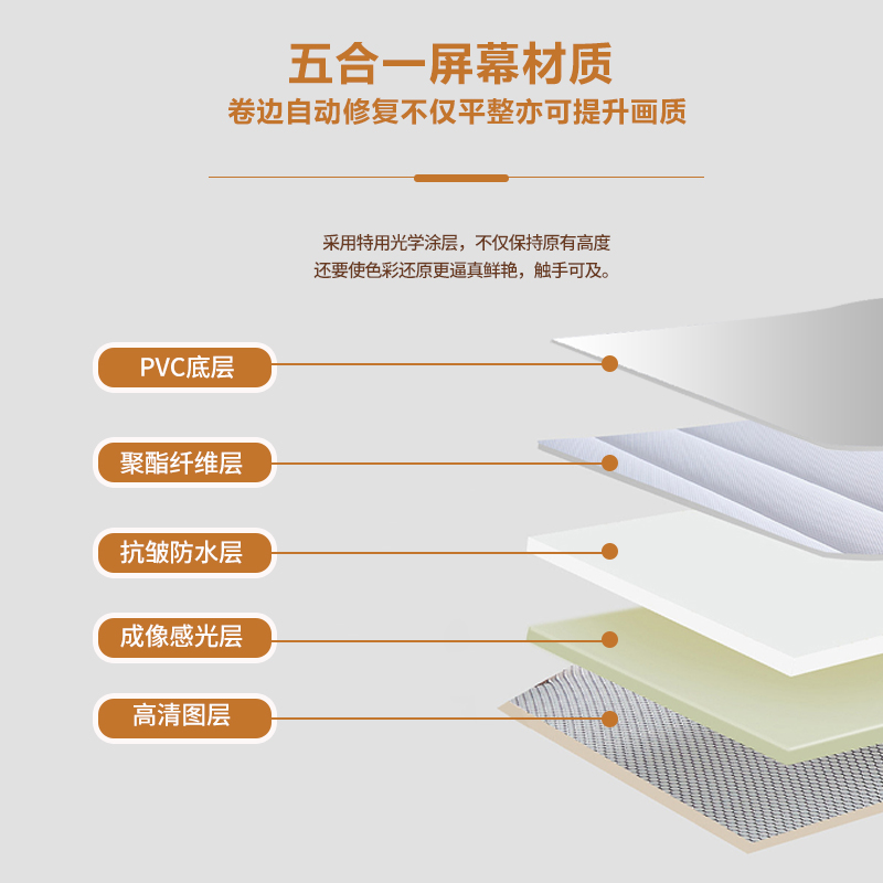 全白高清电动幕布